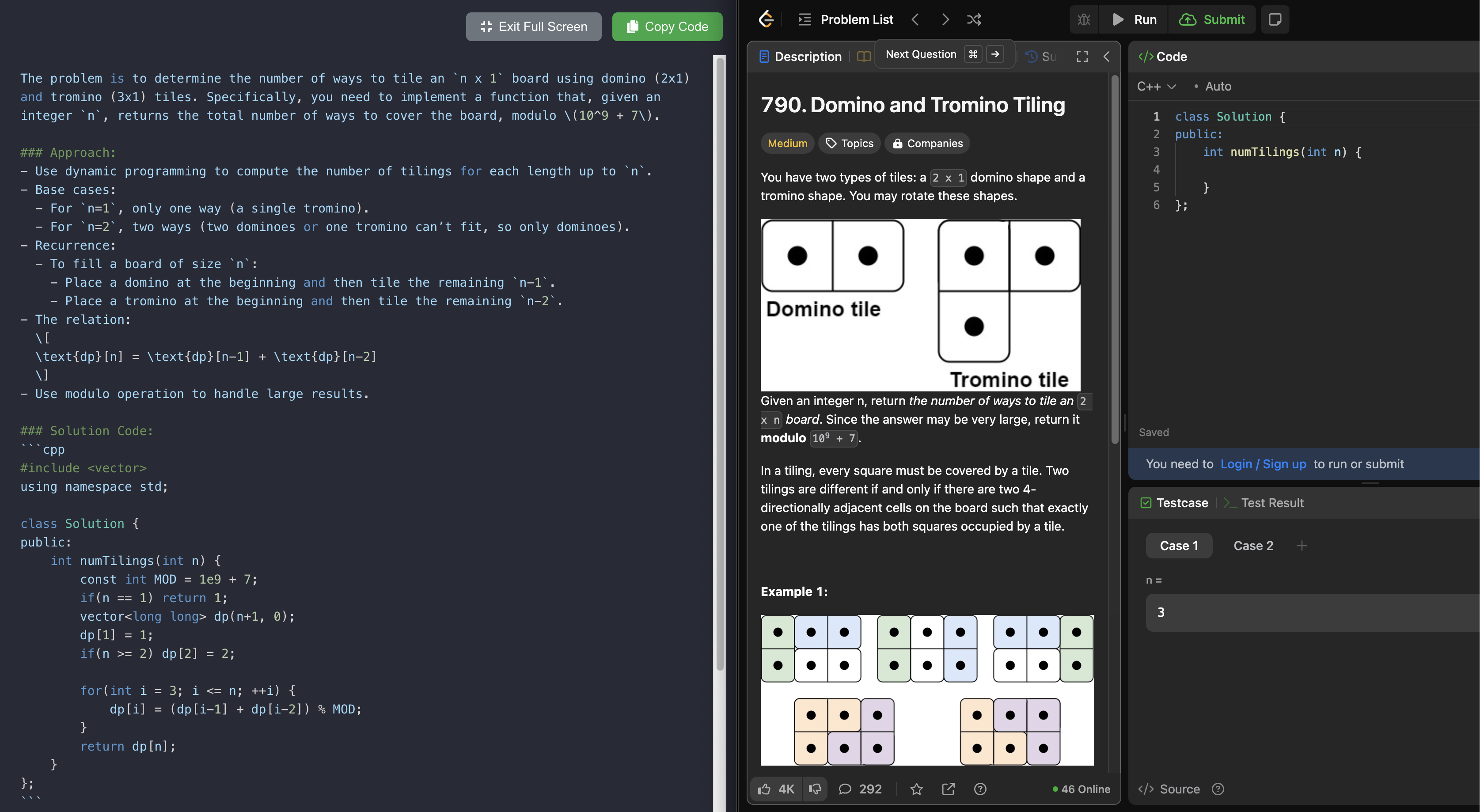 screensolver showing a problem on one screen and the solution on another.